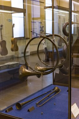 6 Haziran 2018, MILAN, ITALY: Milan 'ın müzik aletlerinin sergisi Sforza Kalesi Müzesi' nde sergilendi. 