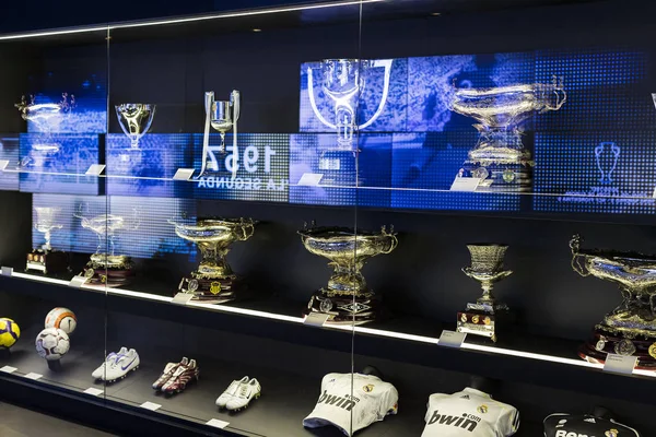 Madrid Španělsko Březen 2018 Muzeum Fotbalový Klub Real Madrid Poháry — Stock fotografie