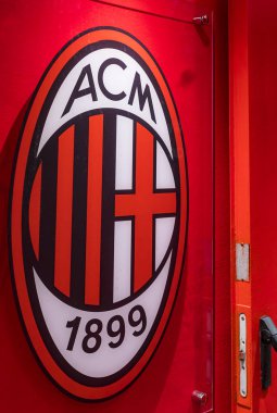 7 Haziran 2018, Milan, İtalya: öğeleri iç Stadyumu futbol takımları Inter ve Milan şehir San Siro.