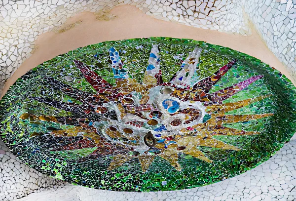 Barcelona España Enero 2018 Elementos Fragmentos Mosaico Obra Mosaico Gaudí —  Fotos de Stock