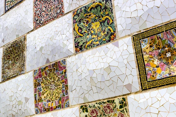 Barcelone Espagne Janvier 2018 Eléments Fragments Mosaïque Travail Gaudi Dans — Photo