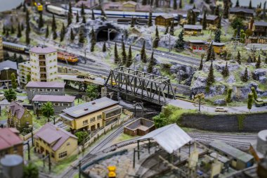 Madrid, İspanya - 27 Mart, 2018: Müzesi trenler Madrid Fuar demiryolu donatımı servis ekipman ve tarihi gelişimi. 