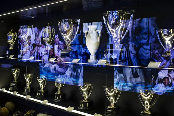 MADRID, SPAIN - 25 MARCH, 2018:The Museum of the Real Madrid Football Club cups and awards the club.