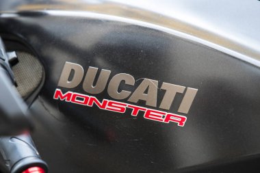 6 Haziran 2018, Milan, İtalya: Ducati motosiklet Amblemler Milan İtalya sokaklarında. 