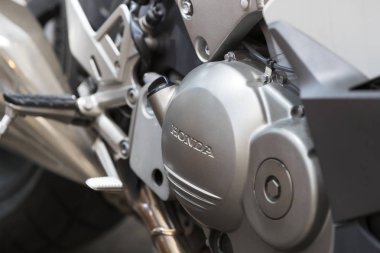 6 Haziran 2018, Milan, İtalya: Honda motosiklet Amblemler Milan İtalya sokaklarında. 