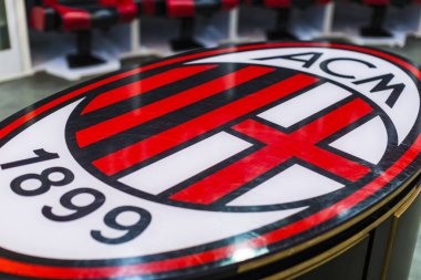 7 Haziran 2018, Milan, İtalya: öğeleri iç Stadyumu futbol takımları Inter ve Milan şehir San Siro. 