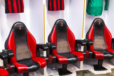 7 Haziran 2018, Milan, İtalya: öğeleri iç Stadyumu futbol takımları Inter ve Milan şehir San Siro. 