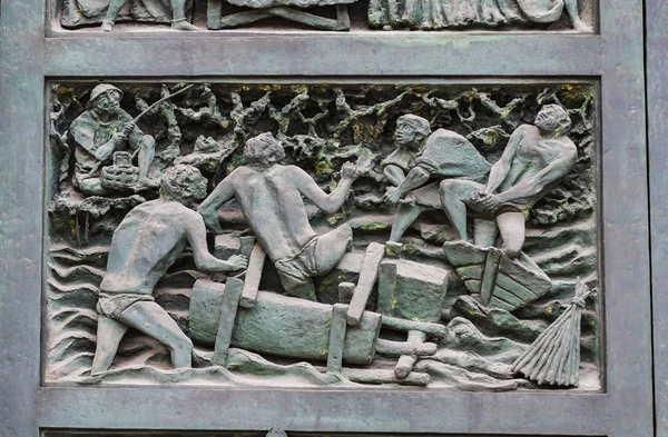 Junho 2018 Milão Itália Esculturas Santos Mártires Que Decoram Catedral — Fotografia de Stock