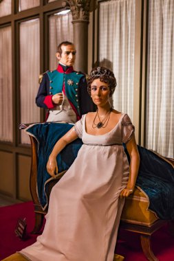 Barcelona, İspanya - 11 Ocak 2018: balmumu Müzesi rakamlar sokak Las Ramblas Barselona. 