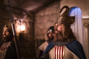 Barcelona, İspanya - 11 Ocak 2018: balmumu Müzesi rakamlar sokak Las Ramblas Barselona. 