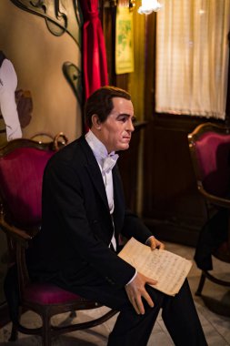 Barcelona, İspanya - 11 Ocak 2018: balmumu Müzesi rakamlar sokak Las Ramblas Barselona. 