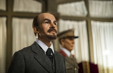 Barcelona, İspanya - 11 Ocak 2018: balmumu Müzesi rakamlar sokak Las Ramblas Barselona. 