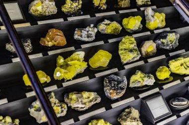 3 Eylül 2018, Viyana, Avusturya: koleksiyonu kristal taşlar ve metaller Doğal Tarih Müzesi, Viyana.