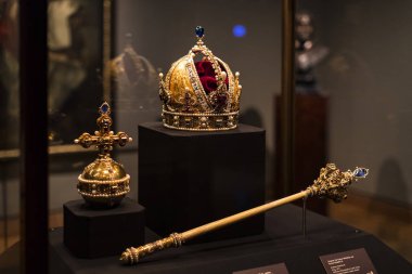 3 Eylül 2018, Viyana, Avusturya: Viyana Avusturya'da Habsburg Hanedanı Müzesi Hofburg Sarayı hazine.