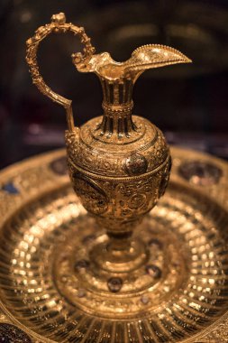 Vienna, Avusturya - 3 Eylül 2018: hazine Habsburg Hanedanı Müzesi Hofburg Sarayı Viyana Avusturya. 