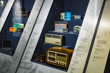 6 Haziran 2018, Milan, İtalya: teknolojik Teknik Müzesi adlı sonra Leonardo Da Vinci departmanı, gelişim, iletişim ve telekomünikasyon Fuarı. 