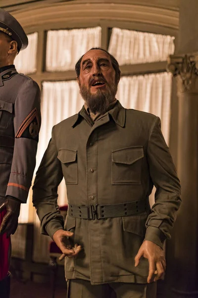 Barcelona, İspanya - 11 Ocak 2018: balmumu Müzesi rakamlar sokak Las Ramblas Barselona. 