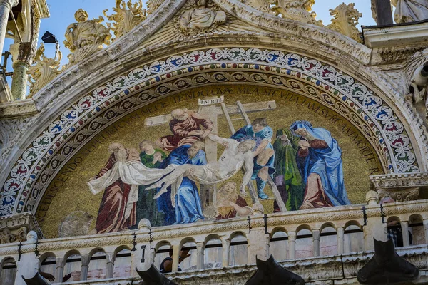 Italia Venice Syyskuuta 2018 Yksityiskohdat Pyhän Markuksen Basilikan Sisätiloista Venetsiassa — kuvapankkivalokuva