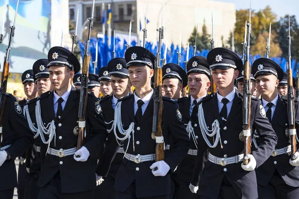 Charkiv Ukraina Oktober 2018 Militärparad För Att Hedra Den Dag — Stockfoto