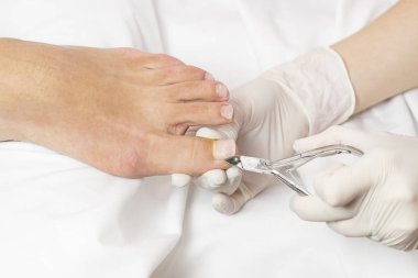 Pedikür güzellik salonu süreci yakın çekim