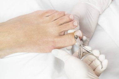 Pedikür güzellik salonu süreci yakın çekim