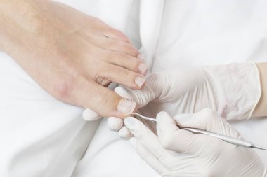 Pedikür güzellik salonu süreci yakın çekim