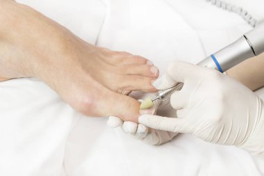 Pedikür güzellik salonu süreci yakın çekim