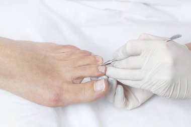 Pedikür güzellik salonu süreci yakın çekim