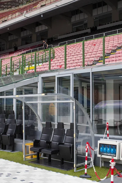 Juni 2018 Milaan Italië Elementen Van Het Interieur Stadion Voetbal — Stockfoto