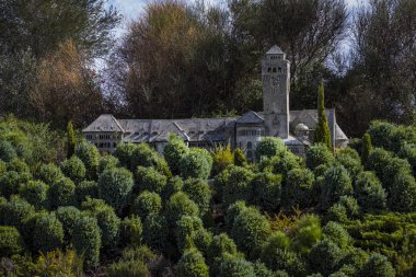 Latrun, İsrail - 23 Kasım 2017: minyatür mimari simge yapılar İsrail Açık Hava Müzesi. 