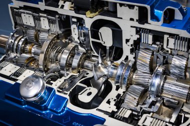 Münih, Almanya - 26 Kasım 2018: topluluğu tarihsel olarak bilinen ve Münih ulaşım Müzesi (Deutsches Museum Verkehrszentrum Araçlar).