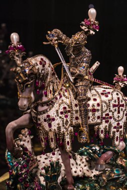 MÜZİK, Almanya - 27 Kasım 2018: Bavyera krallarının Münih 'teki Bavyera krallığının konutundaki hazineleri ve eserleri.