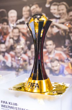 Münih, Almanya - 25 Kasım 2018: Başarıları Müzesi futbol kulübü Munich Bavyera Allianz Arena topraklarında bulunan.