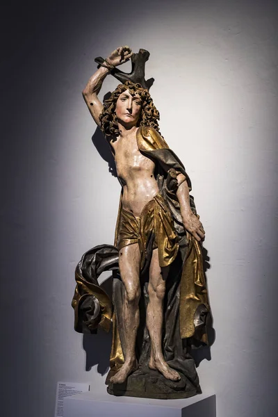 Monachium Niemcy Listopada 2018 Wystawa Przedstawia Historię Rozwoju Rzeźby Religii — Zdjęcie stockowe