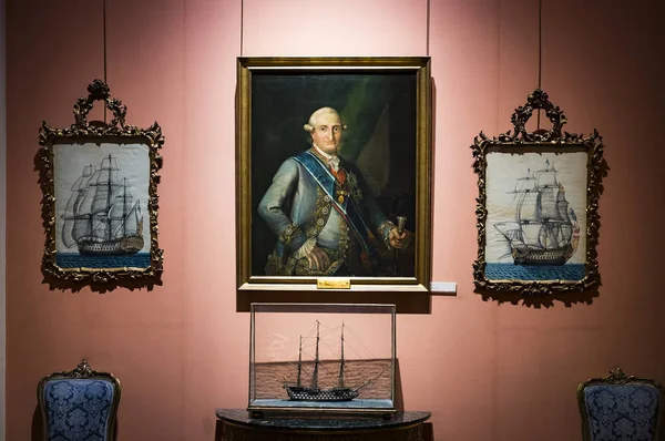 马德里 西班牙 2018年3月 航海博物馆在马德里西班牙海军船的历史模型历史文物 — 图库照片