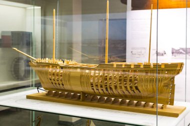 Münih, Almanya - 26 Kasım 2018: Alman Müzesi Bilim ve teknoloji başarı gemi inşa tarihi ve Deniz Bilimleri gelişimi sunar. 