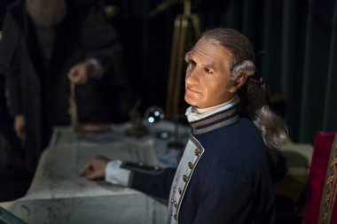 Barcelona, İspanya - 11 Ocak 2018: balmumu Müzesi rakamlar sokak Las Ramblas Barselona. 