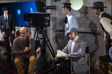 Barcelona, İspanya - 11 Ocak 2018: balmumu Müzesi rakamlar sokak Las Ramblas Barselona. 