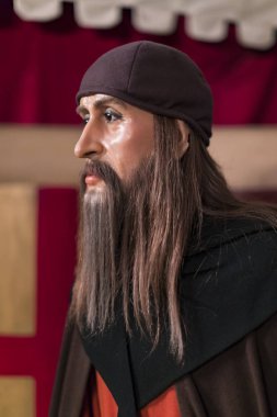 Barcelona, İspanya - 11 Ocak 2018: balmumu Müzesi rakamlar sokak Las Ramblas Barselona. 