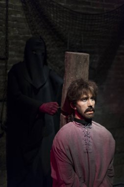 Barcelona, İspanya - 11 Ocak 2018: balmumu Müzesi rakamlar sokak Las Ramblas Barselona. 