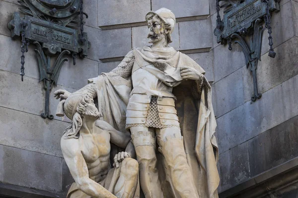 Éléments Monument Colomb Barcelone Espagne — Photo