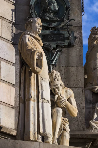 Prvky Památník Columbus Barceloně Španělsku — Stock fotografie