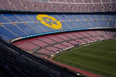Barcelona, İspanya - 12 Ocak 2018: stadyum standları ve kapalı alanlarda, Camp Nou Barcelona İspanya İç 