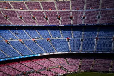 Barcelona, İspanya - 12 Ocak 2018: stadyum standları ve kapalı alanlarda, Camp Nou Barcelona İspanya İç 