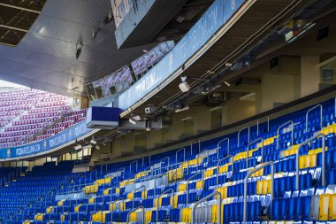 Barcelona, İspanya - 12 Ocak 2018: stadyum standları ve kapalı alanlarda, Camp Nou Barcelona İspanya İç 