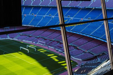 Barcelona, İspanya - 12 Ocak 2018: stadyum standları ve kapalı alanlarda, Camp Nou Barcelona İspanya İç 