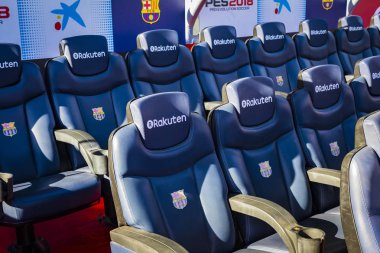 Barcelona, İspanya - 12 Ocak 2018: stadyum standları ve kapalı alanlarda, Camp Nou Barcelona İspanya İç 