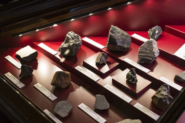 Září 2018 Vídeň Rakousko Sbírka Meteoritů Zastoupena Muzeum Přírodní Historie — Stock fotografie