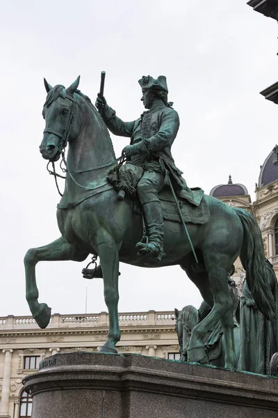 Monumento Maria Teresa Vienna Sulla Piazza Vicino Museo Storia Naturale — Foto Stock