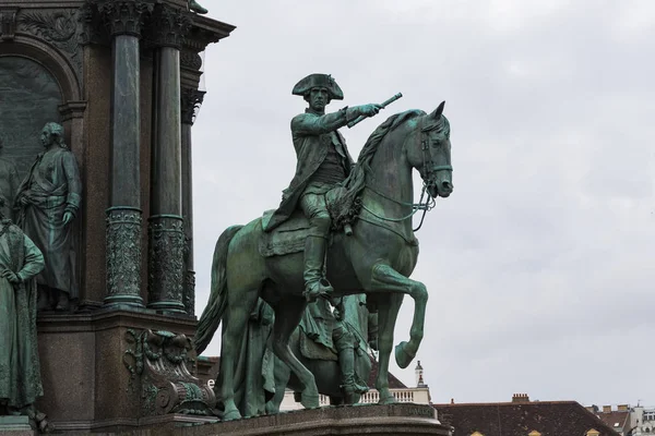 Monumento Maria Teresa Vienna Sulla Piazza Vicino Museo Storia Naturale — Foto Stock